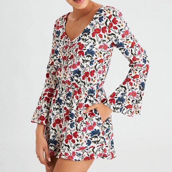 Boho Summer Floral Romper - Picture 1 of 4